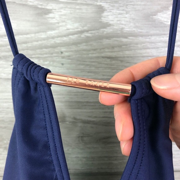 TED BAKER NWT $149 HALTER PIKAA ONE PIECE SWIMSUIT NAVY SIZE 10 US - Picture 6 of 12